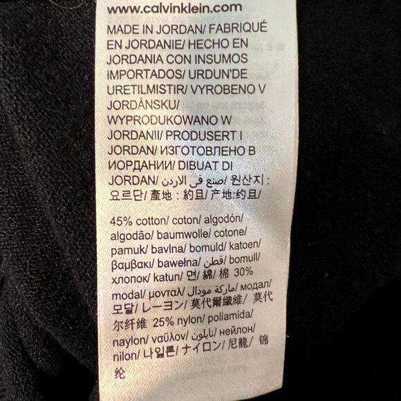 Calvin Klein Black Quarter-Zip Mock-Neck Sweater w Monogram SZ Lrg - Picture 4 of 7